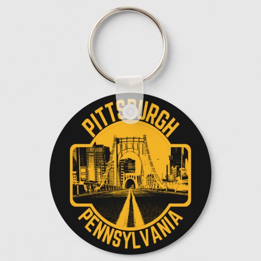 Porte-clés Pittsburgh Steel City Skyline Bridge Pennsylvanie (Recto)