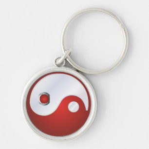 Porte-clés PixDezines yin yang/blanc+rouge
