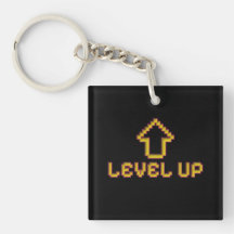 Porte-clés Pixel Level Up Gamer Noir