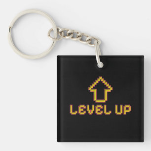 Porte-clés Pixel Level Up Gamer Noir