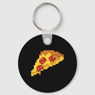 Porte-clés Pixel Pizza 80s Jeu vidéo Retro 8-bit Halloween C