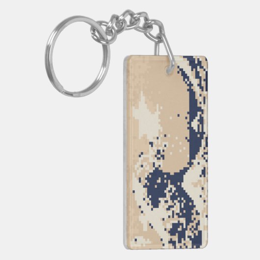 Porte-clés Pixel Tsunami 8 bits Pixel Art (Devant gauche)