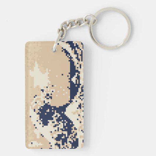 Porte-clés Pixel Tsunami 8 bits Pixel Art (Dos)