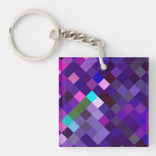 Porte-clés Pixelated Pattern - Purple (Devant)