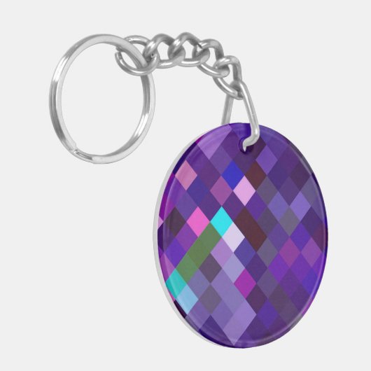 Porte-clés Pixelated Pattern - Purple (Devant gauche)