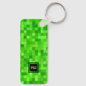 Porte-clés Pixels Gamer Vert Personnalisés (Verso)
