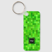 Porte-clés Pixels Gamer Vert Personnalisés (Recto)