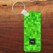 Porte-clés Pixels Gamer Vert Personnalisés (Recto)