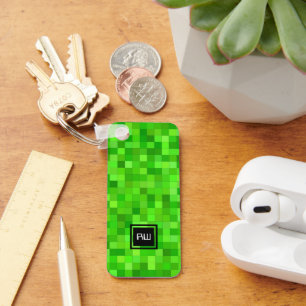 Porte-clés Pixels Gamer Vert Personnalisés