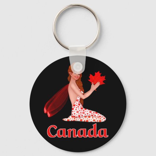 Porte-clés Pixie canadienne avec feuille d'érable (Recto)
