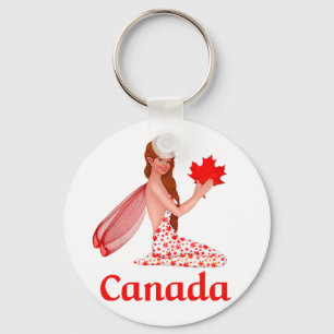 Porte-clés Pixie canadienne avec feuille d'érable