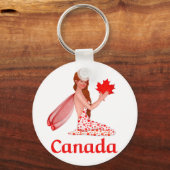 Porte-clés Pixie canadienne avec feuille d'érable (Recto)