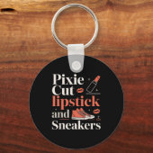 Porte-clés Pixie cut lipstick and sneakers short hair style (Recto)