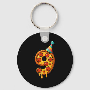 Porte-clés Pizza 9e anniversaire 9 ans Vieux parti Casquette