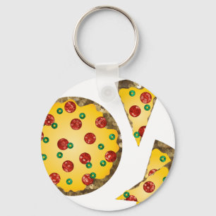 Porte-clés pizza à paillettes