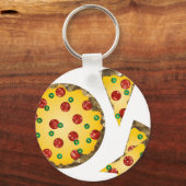 Porte-clés pizza à paillettes (Recto)