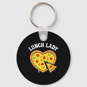 Porte-clés Pizza du cœur de la dame du déjeuner travailleuse