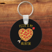 Porte-clés Pizza Est Mon Saint Valentin Amusants Valentines D (Recto)