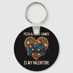 Porte-clés Pizza Et Jeux Vidéo Sont Mon Fan De Gamer De La Sa