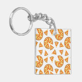 Porte-clés Pizza et tranches de cool motif sur blanc (Devant gauche)