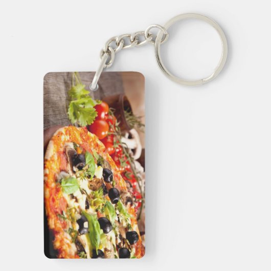 Porte-clés Pizza italienne fraîche (Dos)