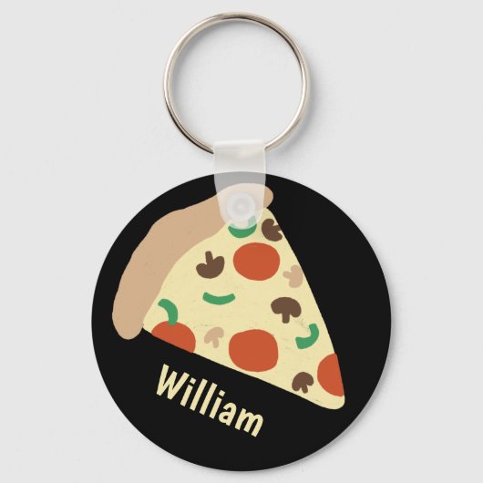 Porte-clés Pizza Lovers Fun Yummy CUSTOM NAME (Recto)