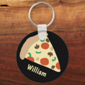 Porte-clés Pizza Lovers Fun Yummy CUSTOM NAME (Recto)