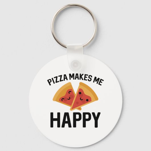 Porte-clés Pizza Me Rend Heureux (Recto)