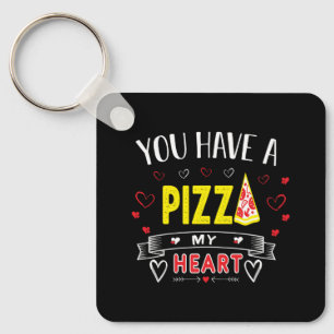 Porte-clés Pizza Mon Coeur Romantique Drôle Citation