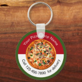 Porte-clés Pizza Restaurant Italien Porte - clés promotionnel (Recto)