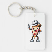 Porte-clés Pizza Slice Dansant - Pixel Drôle Art Conception a (Devant)