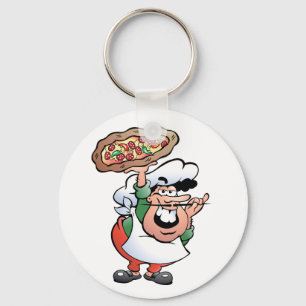 Porte-clés Pizzaïolo de dessin animé italien classique