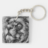 Porte-clés Placid Lion Face Argent (Dos)
