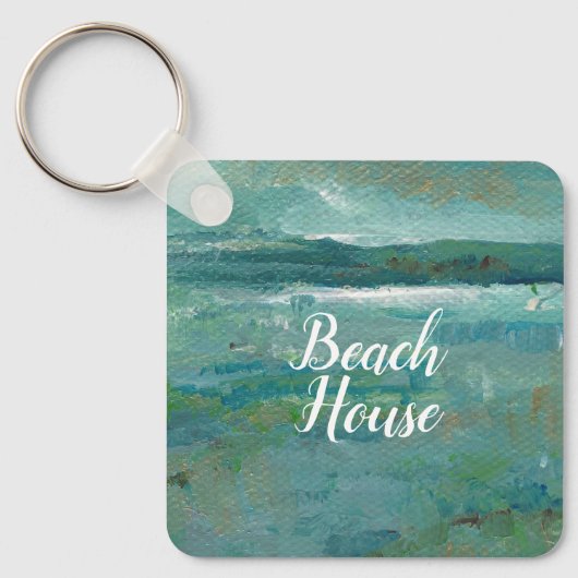 Porte-clés Plage côtière Tableau Océan Abstrait (Recto)