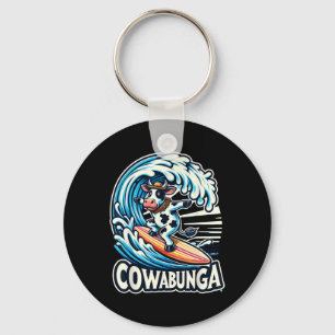 Porte-clés Plage Cowabunga Surfant Vache Planche de Surf Plan