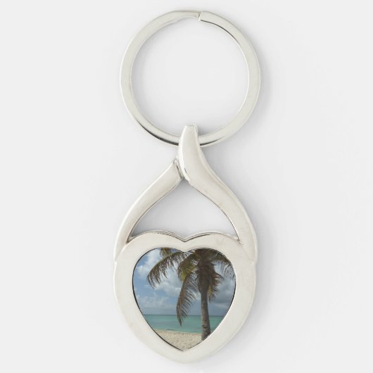 Porte-clés Plage d'Aruba I Belle Scène Nature (Devant)
