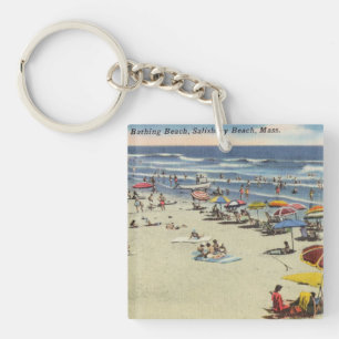 Porte-clés Plage de Bain, Salisbury, MA - Vintage