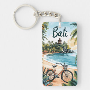 Porte-clés Plage de Bali avec vélo - Voyage tropical