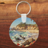 Porte-clés Plage de Californie | Art côtier impressionniste (Recto)