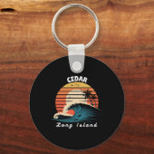 Porte-clés Plage de Cedar Long Island Femmes Hommes Surfboard (Recto)