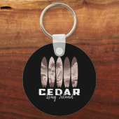 Porte-clés Plage de Cedar Long Island Planche de surf Hommes (Recto)