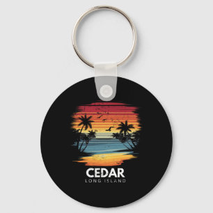 Porte-clés Plage de Cedar Long Island Planche de surf Surfing