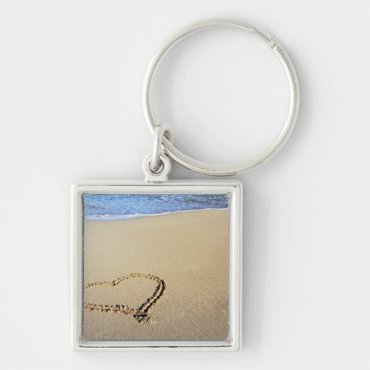 Porte-clés Plage de coeur d'amour (Devant)