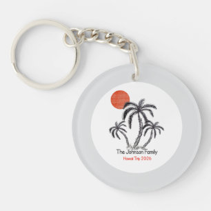 Porte-clés Plage de coucher de soleil tropical Palmier Vacanc