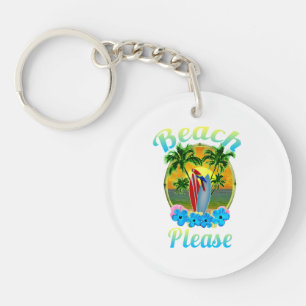 Porte-clés Plage de l'île tropicale S'il vous plaît Coloré