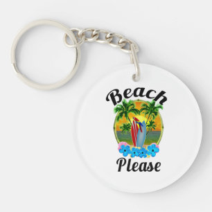 Porte-clés Plage de l'île tropicale S'il vous plaît lumière