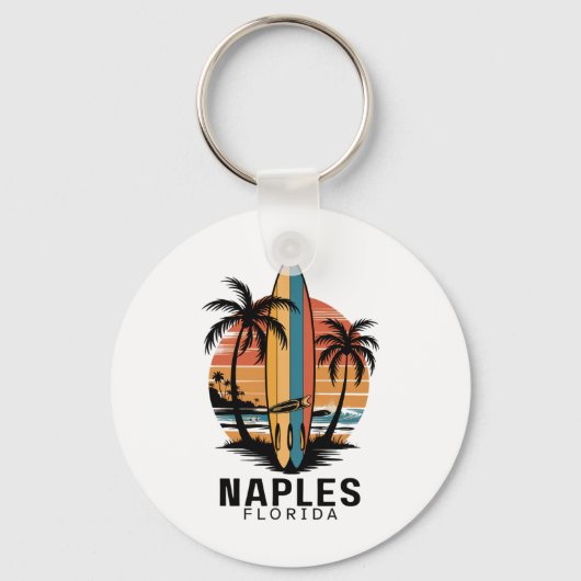 Porte-clés Plage de Naples Floride Surfant Surfeur _1 (Recto)