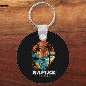 Porte-clés Plage de Naples Floride Surfboard Surf Rétro  (Recto)