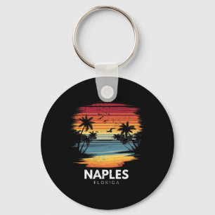 Porte-clés Plage de Naples Floride Surfboard Surf Vintage