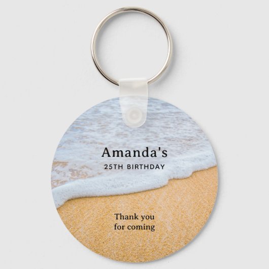 Porte-clés Plage de sable avec Merci Foamy Surf Party (Recto)